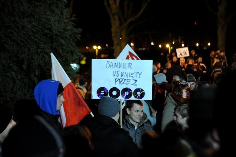 Protest przeciwko ACTA w Szczecinie