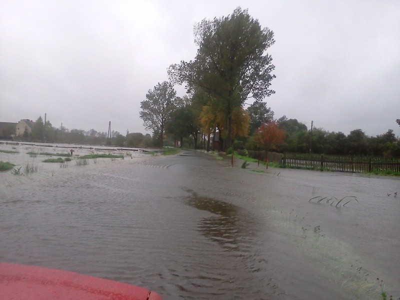 Woda zalała wiele pól w gminie Przewóz