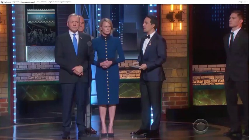 "House of Cards". Frank Underwood na rozdaniu Tony Awards 2017 [WIDEO]