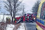 Tragiczny wypadek we Włodowicach. Opel wypadł z drogi i uderzył w drzewo. Dwie osoby zginęły 