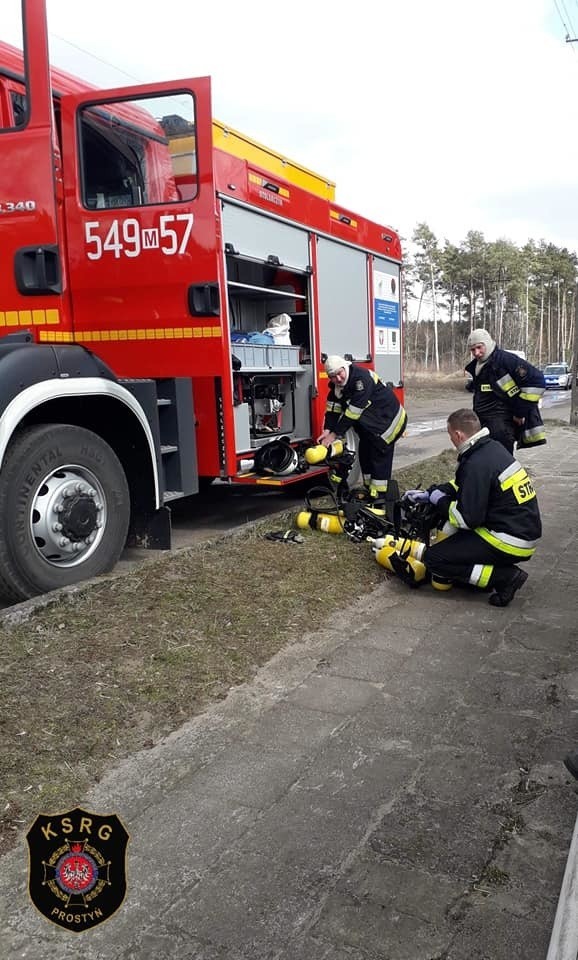 Brok. Pożar domu. Gasiło go 10 zastępów straży pożarnej