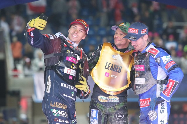 Dominik Kubera, Janusz Kołodziej i Leon Madsen na podium turnieju SEC w minioną sobotę