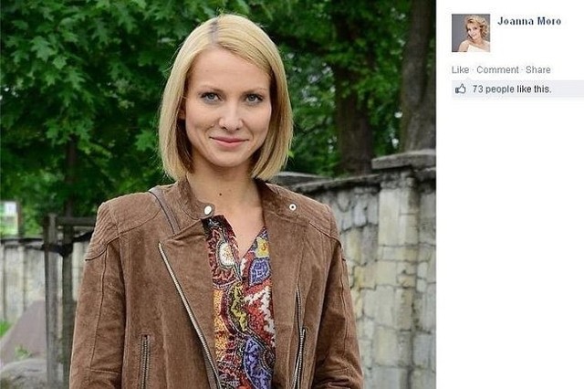 Joanna Moro na planie serialu "Blondynka" (fot. screen z Facebook.com)