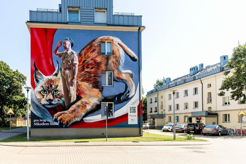 Nowy białostocki mural poświęcony został patronowi 18. Pułku...