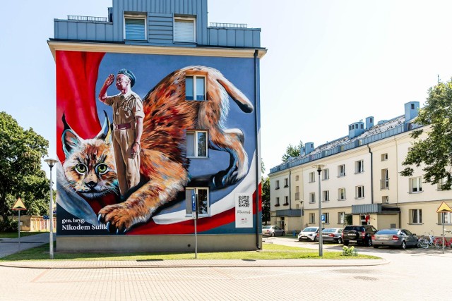 Nowy białostocki mural poświęcony został patronowi 18. Pułku Rozpoznawczego generałowi Sulikowi.