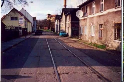 Jedna z ostatnich fotografii bocznicy Loblenz, która wychodziła ze stacji towarowej Plac Strzelecki i obsługiwała Polską Wełnę i Zefam.