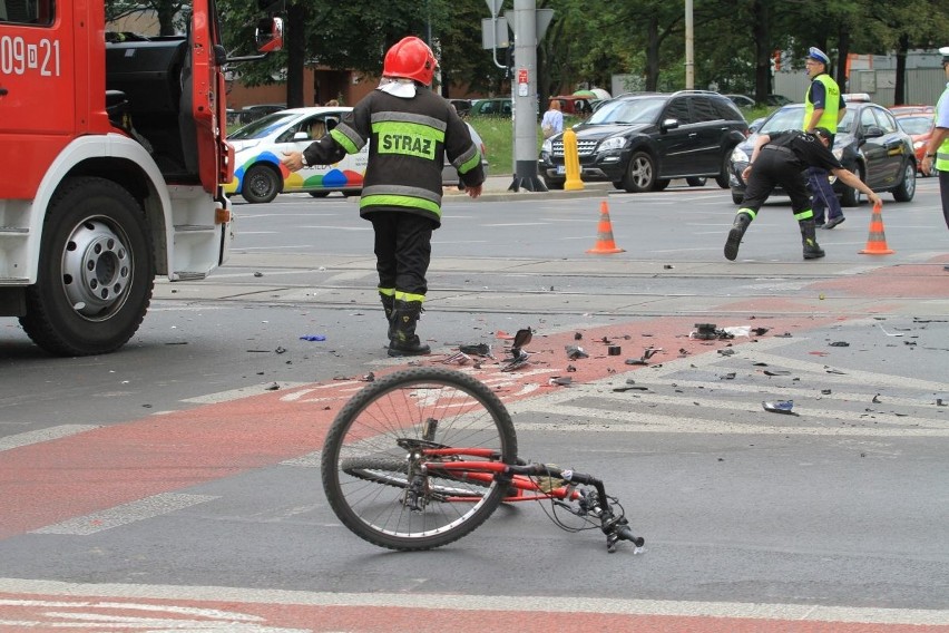 Wypadek przy Wroclavii. Osiem osób rannych, w tym dwie ciężko