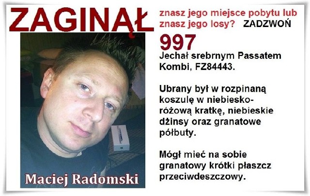 Zaginął Maciej Radomski