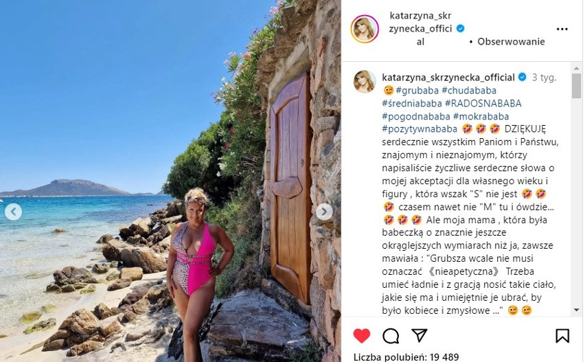 Piękna Katarzyna Skrzynecka w kostiumie kąpielowym! Zobacz gorące ZDJĘCIA aktorki. Nie ma prywatnego samolotu ale sobie radzi 26.04.2024