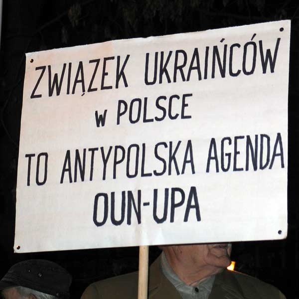 Antyukrainskie transparenty w Przemyślu...