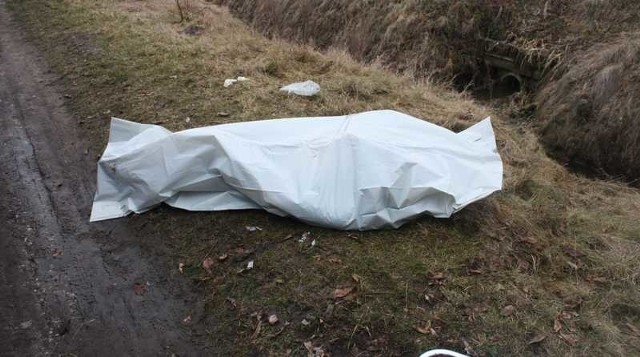 Zwłoki mieszkańca gminy Włoszczowa znaleziono w przydrożnym rowie w gminie Krasocin