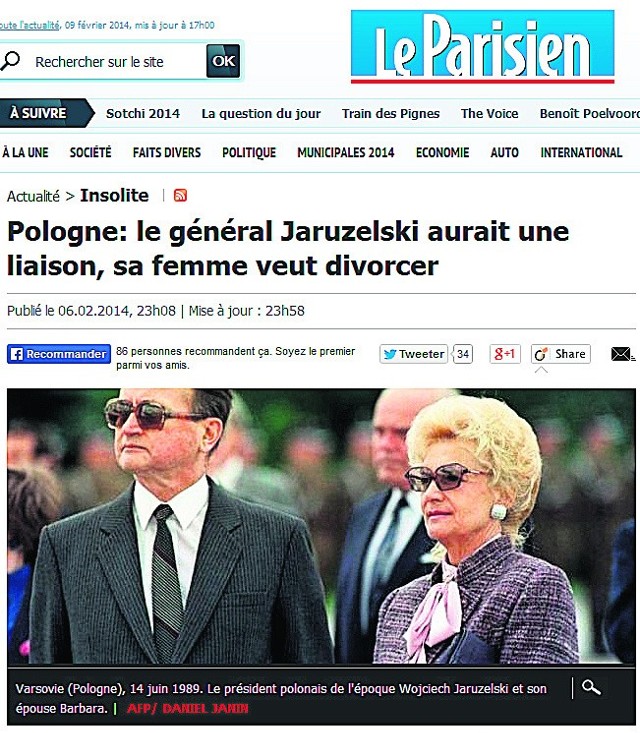 Sprawa rozwodu Jaruzelskich trafiła między innymi na stronę francuskiego „Le Parisien”, pisał o tym także niemiecki „Die Welt”