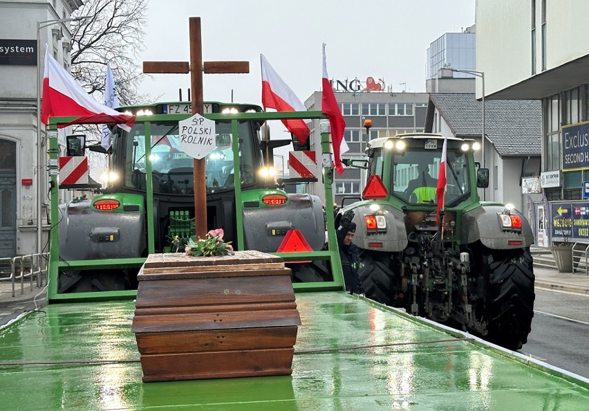 Protest rolników w Zielonej Górze, 9 lutego 2024 r....