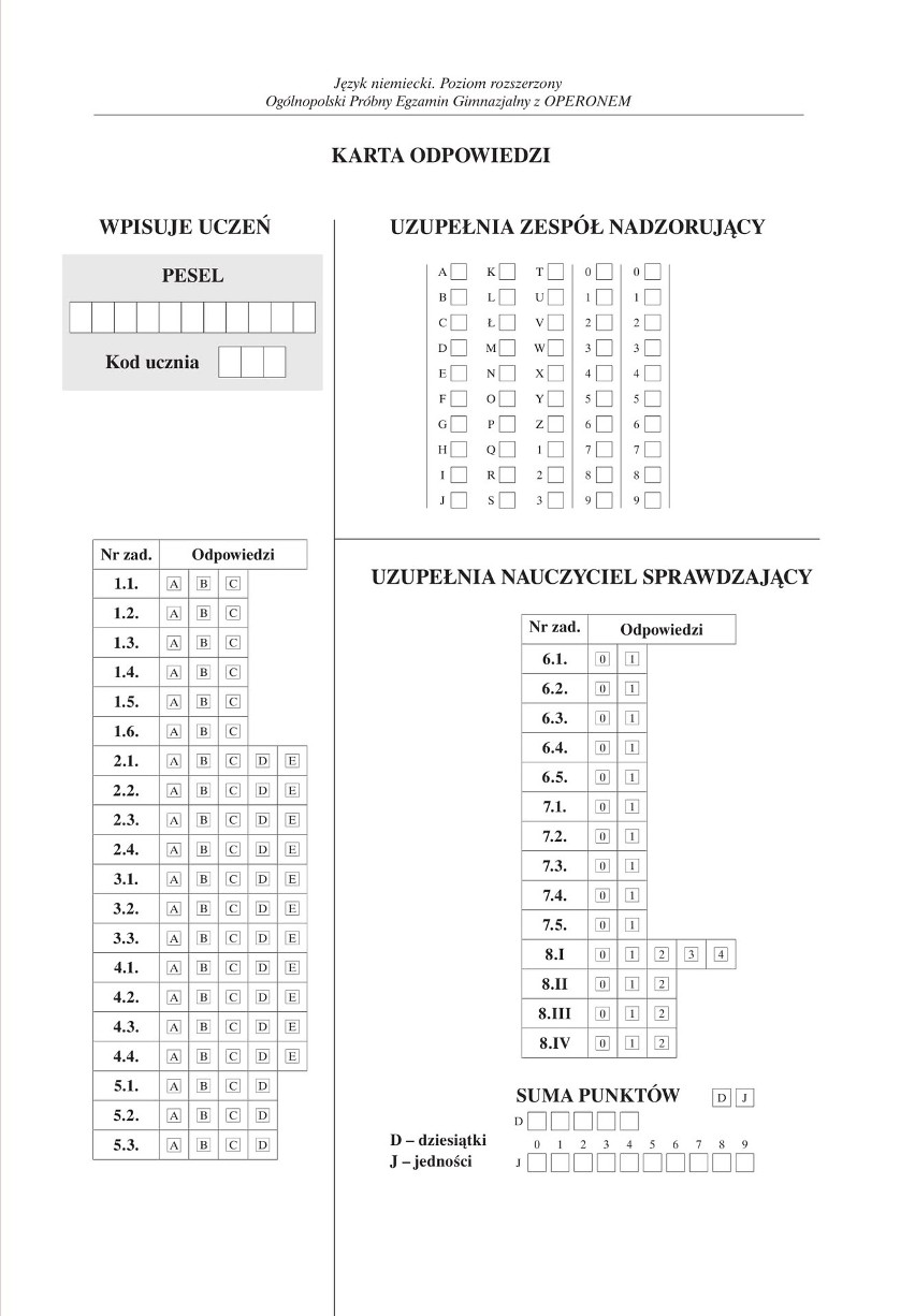 Próbny egzamin gimnazjalny 2018 OPERON: NIEMIECKI...