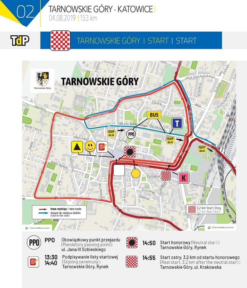 Tour de Pologne 2019: ETAP 2 Tarnowskie Góry - Katowice TRASA ETAPU, MAPA STARTU i METY TdP 2019