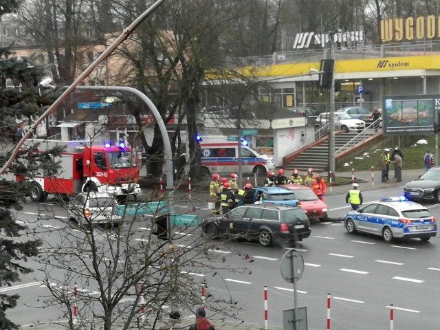 Wypadek na skrzyżowaniu Wasilkowskiej i Traugutta w Białymstoku