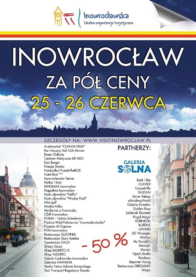 Wykaz partnerów akcji "Inowrocław za pół ceny"