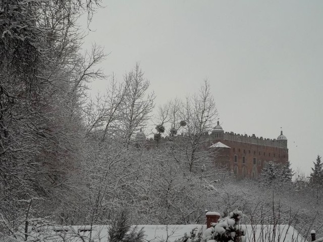 Widok na fragment zamku golubskiego. Zdjęcie zrobione (to nie żart) dziś.