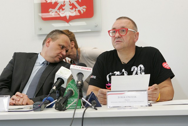 Jurek Owsiak spotkał się w środę, 7 maja, z wojewodą Jerzym Ostrouchem. Temat spotkania to przede wszystkim bezpieczeństwo na Przystanku Woodstock 2014.