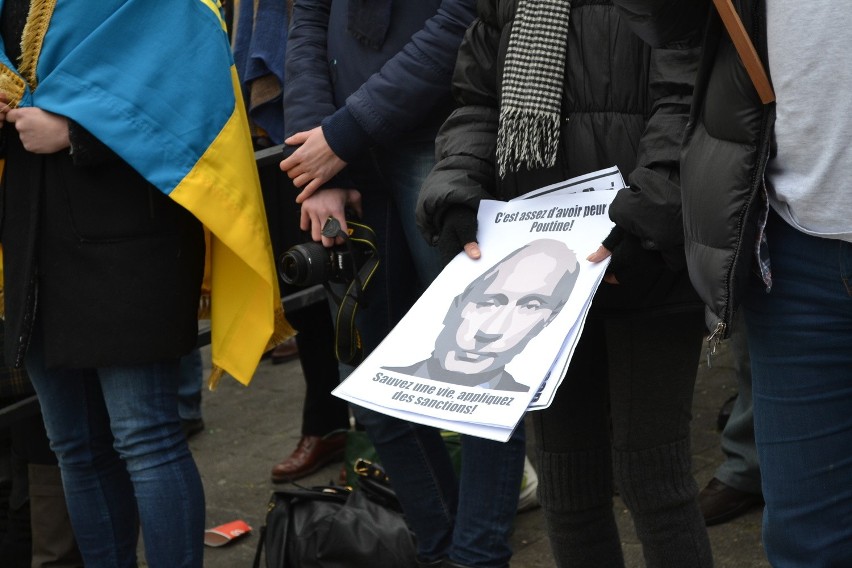 Demonstracja przeciw Janukowyczowi w Brukseli