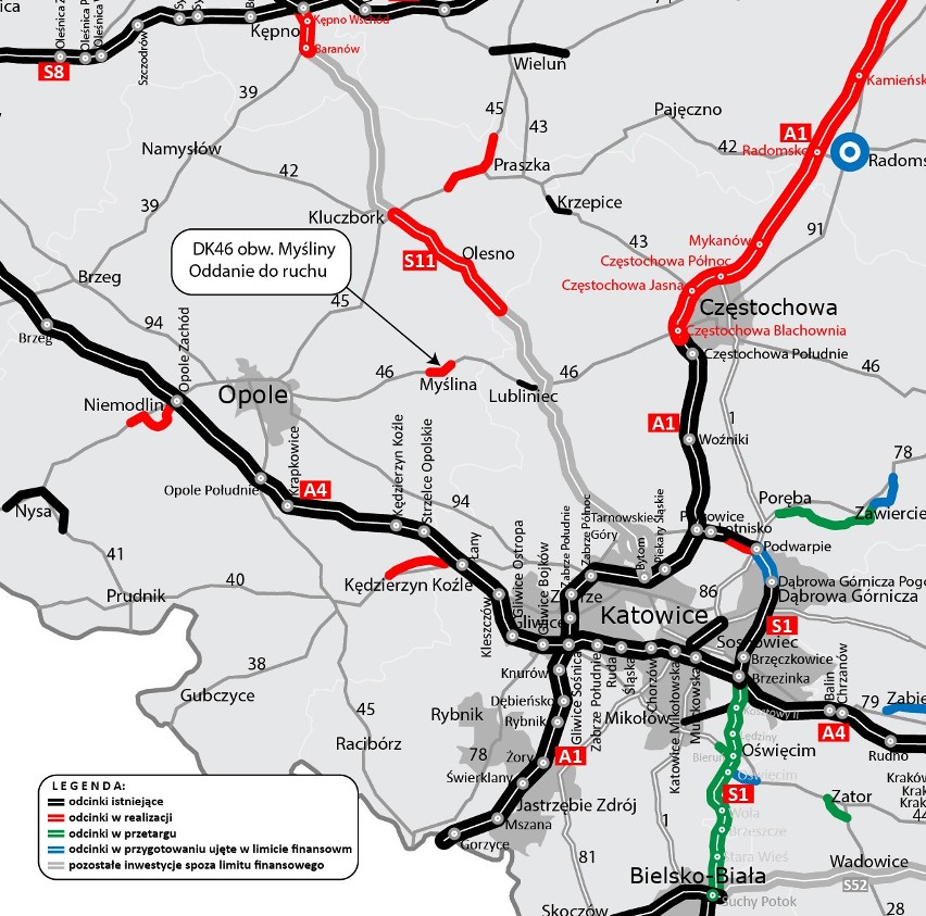 Nowa obwodnica Myśliny na drodze krajowej nr 46 skróci drogę...
