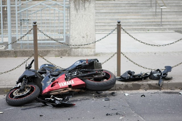 Wypadek z udziałem motocyklisty.