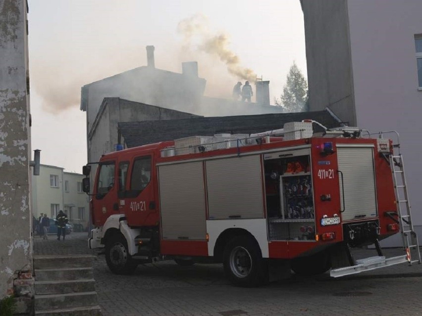Pożar na ul. Jeziornej w Chojnicach