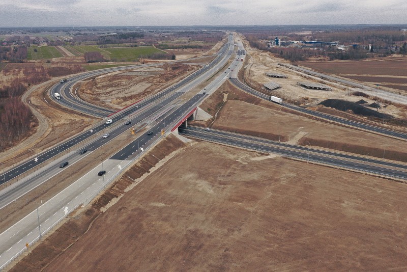 Budowa autostrady A1 w Śląskiem. Luty 2020....