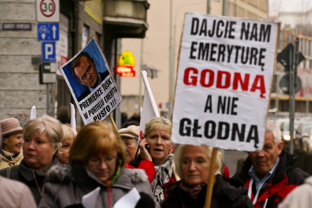 Protest emerytów we Wrocławiu