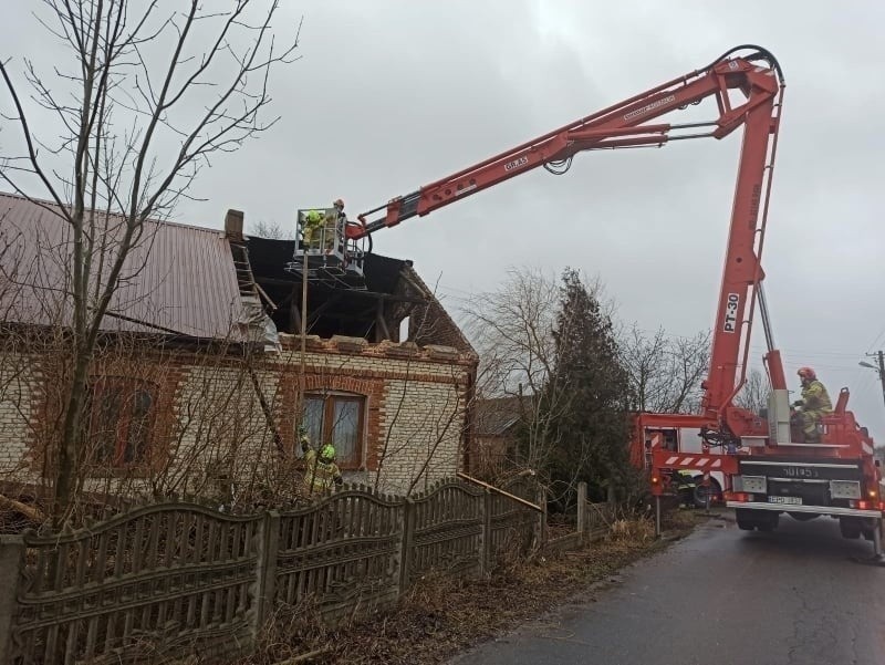 Wichura w województwie łódzkim 19 lutego 2022 roku.