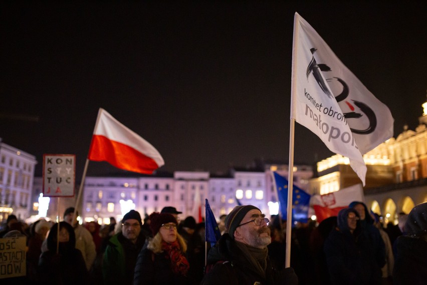 Czwartkowy protest KOD w Krakowie