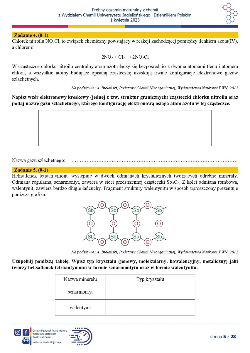 Próbna matura z chemii z Uniwersytetem Jagiellońskim od lat...