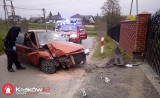 Wypadek w gminie Liszki. Ranny kierowca opuścił pojazd i pieszo uciekał 