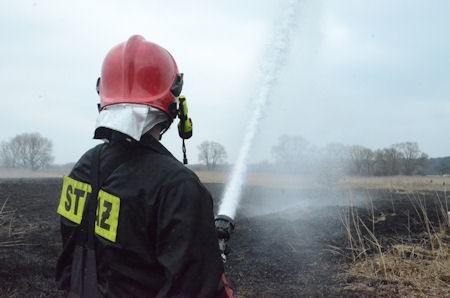 Pożar objął 10 ha nieużytków w Ochli.