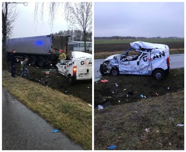 Wypadek na trasie Łapy - Płonka Kościelna