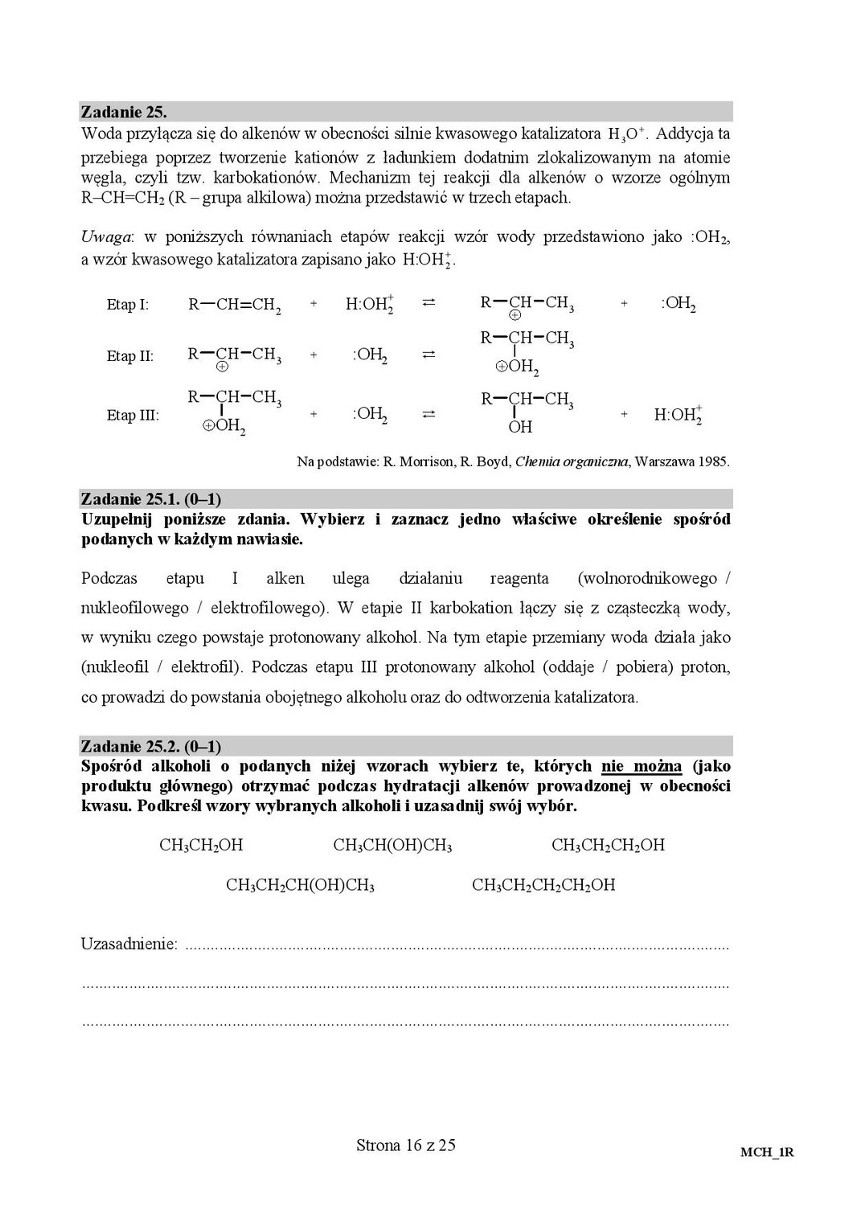 Matura 2016: CHEMIA rozszerzona [ODPOWIEDZI, ARKUSZ CKE]