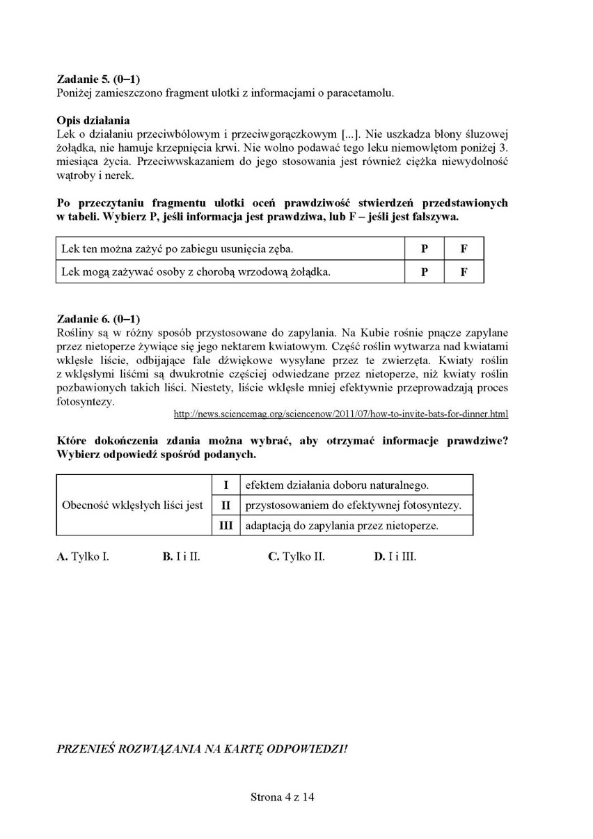 Egzamin gimnazjalny 2013: Matematyka i przyroda [ARKUSZE, PYTANIA I ODPOWIEDZI]