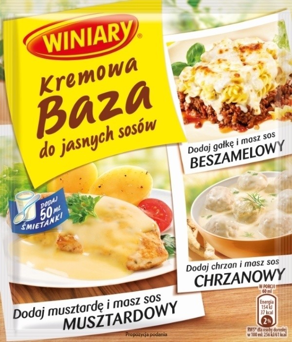 Jeden produkt a tyle możliwości - nowa kremowa baza do jasnych sosów WINIARY