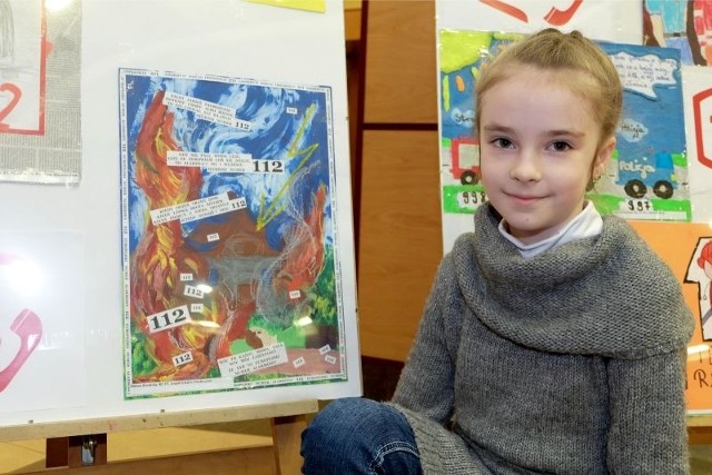 10-latka jako jedyna ze swojej szkoły została wyróżniona w konkursie plastycznym "Życiowy numer 112".