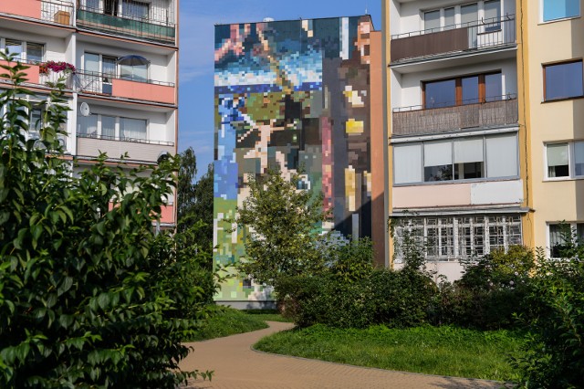 Mural "Sąd ostateczny - żywy w pikselach"