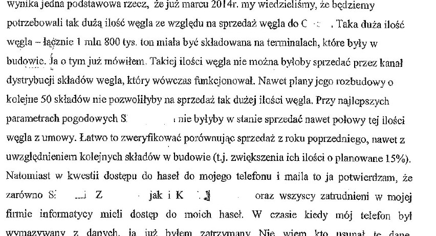 Fragment stenogramu zeznań Marcina W., wspólnika Marka...
