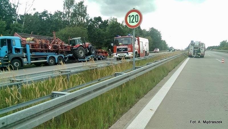 Pożar lawety w Kołbaskowie. Utrudnienia na A6 [zdjęcia] 