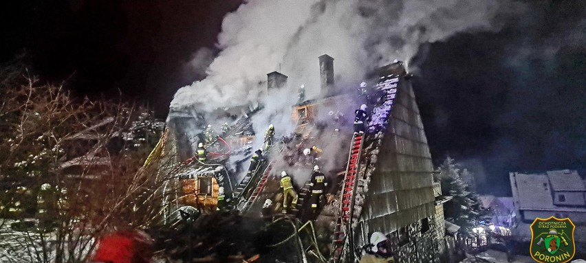 Pożar w Bukowinie Tatrzańskiej. Pensjonat nie nadaje się do użytku. Strażacy oszacowali straty na 1,5 mln zł 