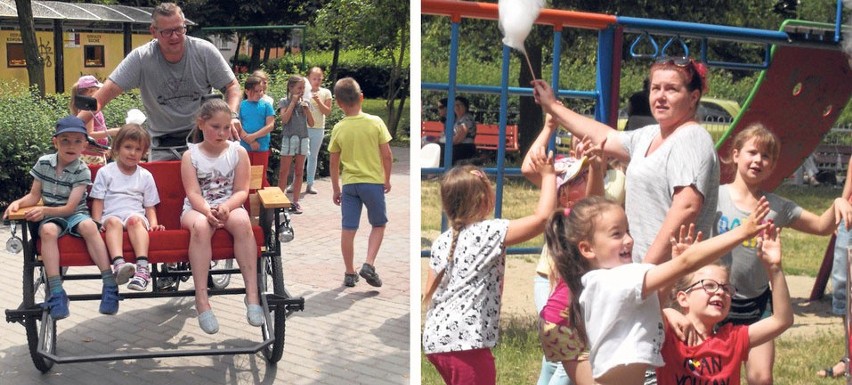 Gdy Franek, Helenka i koleżanka jechali rikszą prowadzoną...