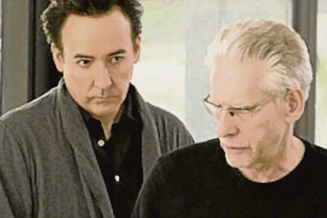 David Cronenberg (z prawej) na planie swojego filmu „Mapa gwiazd”