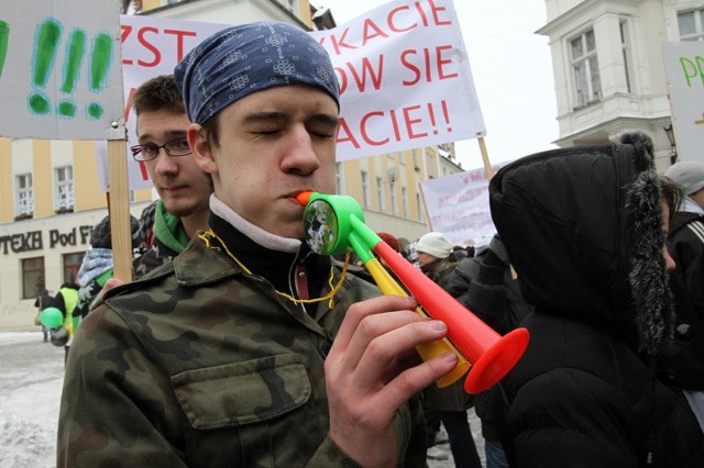 Protest uczniów Zespołu Szkół Technicznych.