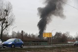 Ogień w opuszczonym budynku przy stacji paliw na ul. Gdańskiej w Szczecinie