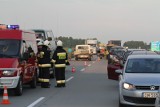 Wypadek na autostradzie A4 koło Legnicy. Zderzyły się dwa auta