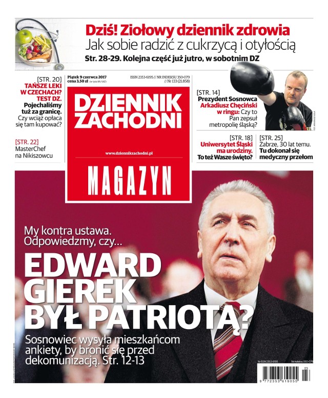 Wydanie magazynowe Dziennika Zachodniego już 9 czerwca 2017. FRONT PAGE DZIENNIKA ZACHODNIEGO Okładki alternatywne