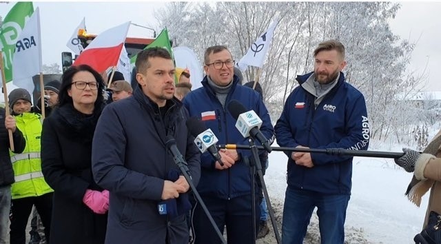 Protest rolników z AGROunii w Grajewie.